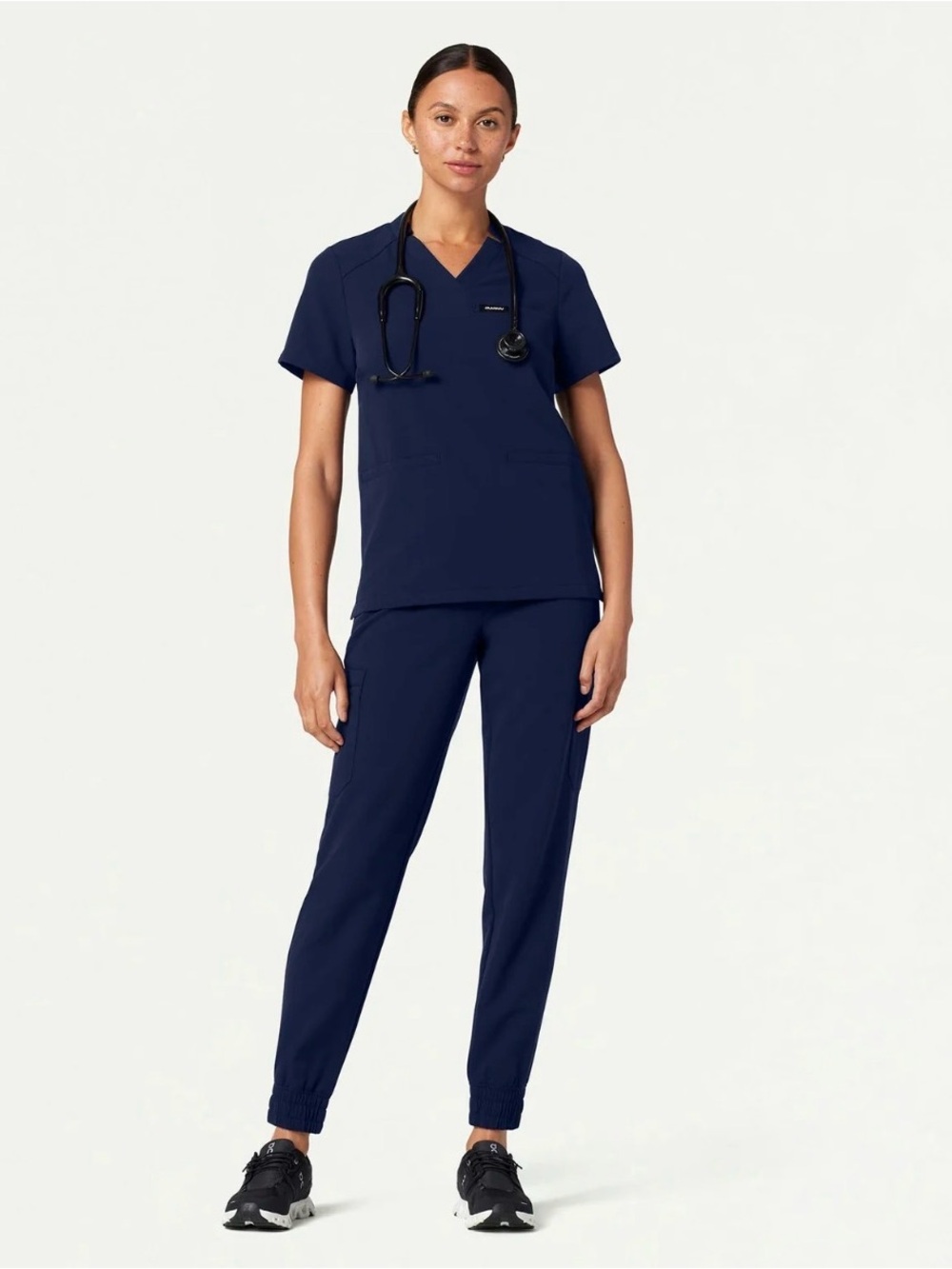 NWT Healing Hands "Good Karma" Scrub Set Navy- Size Small (Top & Joggers)